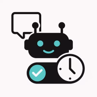 Chatbot Icon With Speech Bubbles And A Clock, Representing Always-On Ai Customer Service Automation.