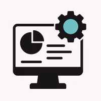 Icon Of A Dashboard With Charts And Analytics, Representing Real-Time Ai Insights In Crm Software.